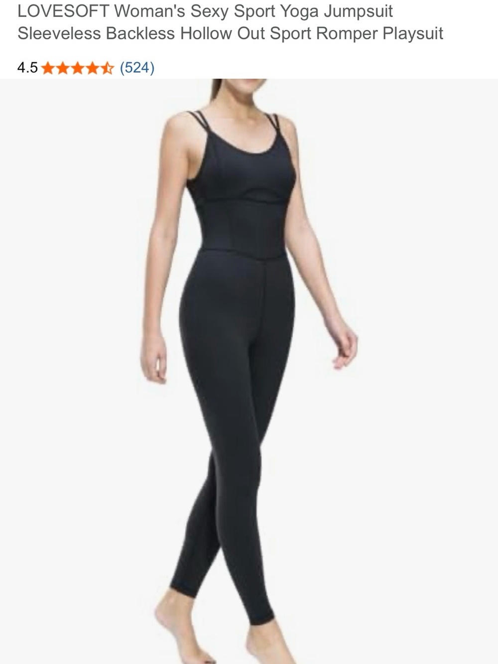 Seamless Black Yoga Jumpsuit - LoveSoft yoga